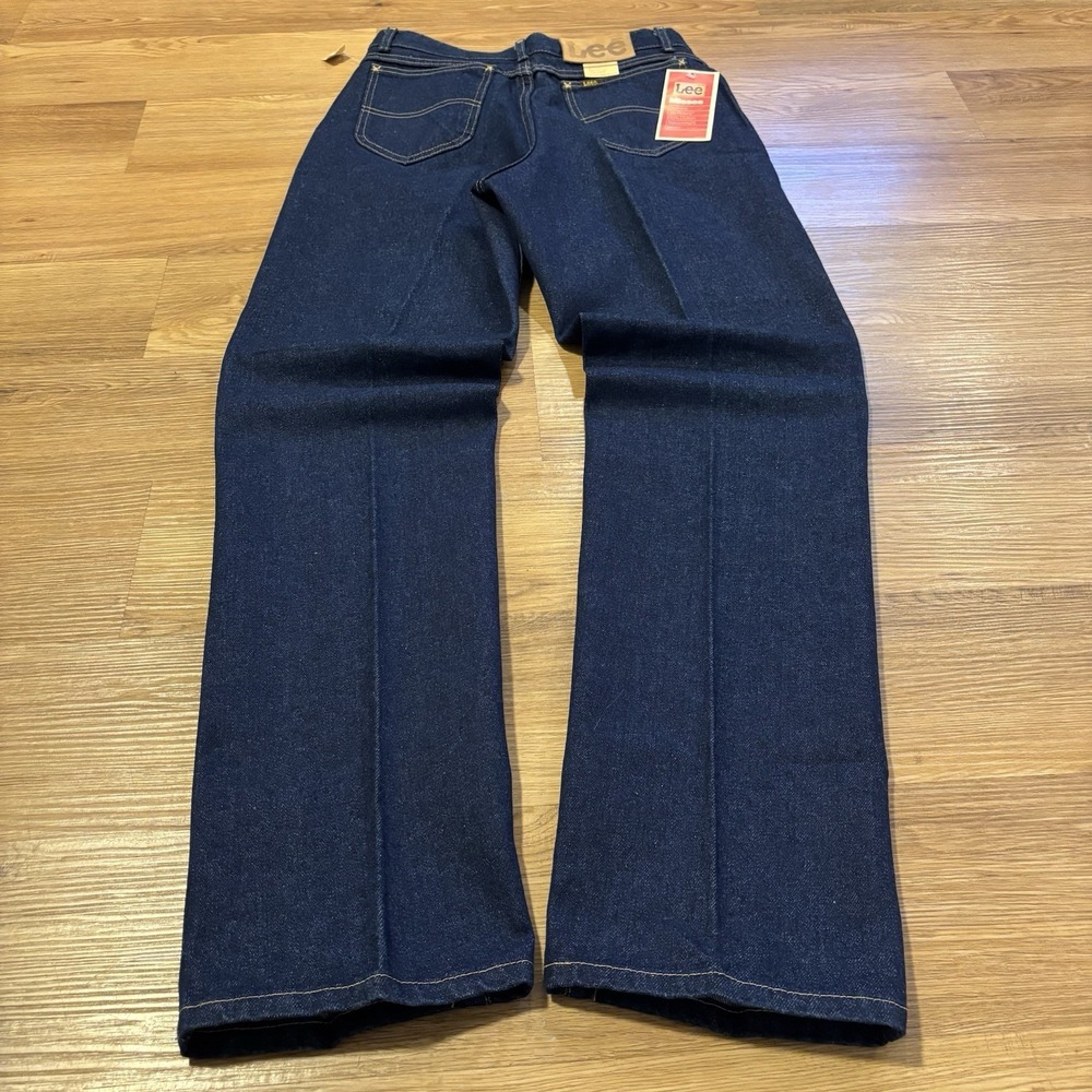 Vintage 70s Lee Ms Rider Jeans 14 Med (28x33) Straight Dark Wash Denim DEADSTOCK
